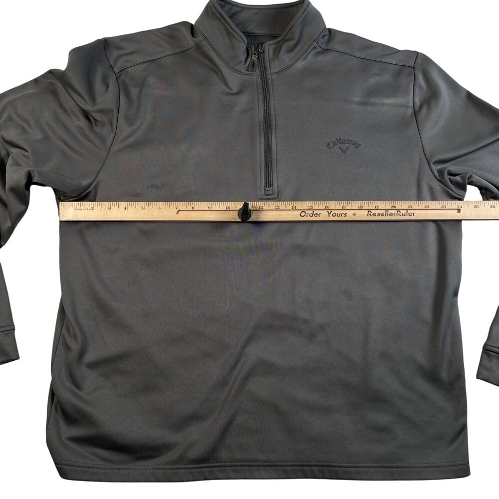 Callaway Golf Shirt Men's Long Sleeve 1/4 Zip Mock Neck Pullover Gray XL - Picture 5 of 11